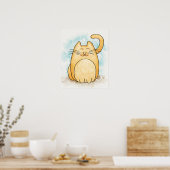 Cute Cat-Waterverf Poster (Keuken)