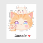 Cute Cat Waving Hello Sticker (Vel)