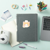 Cute Cat Waving Hello Sticker (iPad Cover)