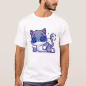 Cute Cat Wearing Glasses T-shirt (Voorkant)