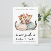 Cute Cat Wedding Invitation Save The Date (Staand voorkant)