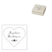 Cute Cat Whiskers Custom Name Hand-written Rubberstempel (Gestempeld)