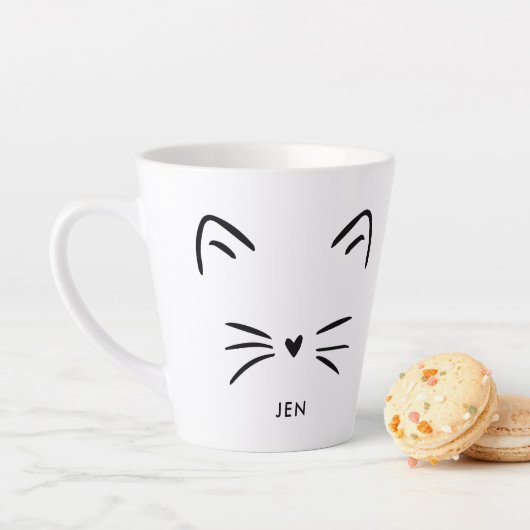 Cute Cat Whiskers Latte Mok (In situ)