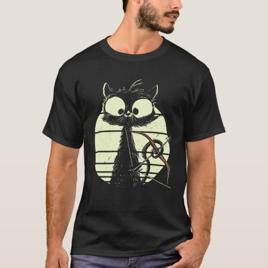 Cute Cat With Bow And Arrow Archer Cat T-shirt (Voorkant)