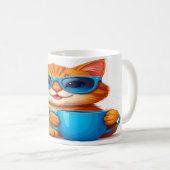 Cute Cat with Sunglasses Mug - Orange Tabby Gift (Devant droit)