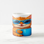 Cute Cat with Sunglasses Mug - Orange Tabby Gift (Centre)