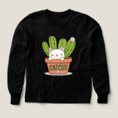 Cute Catcus Kawaii Cactus Cat Illustration (Motif recto)