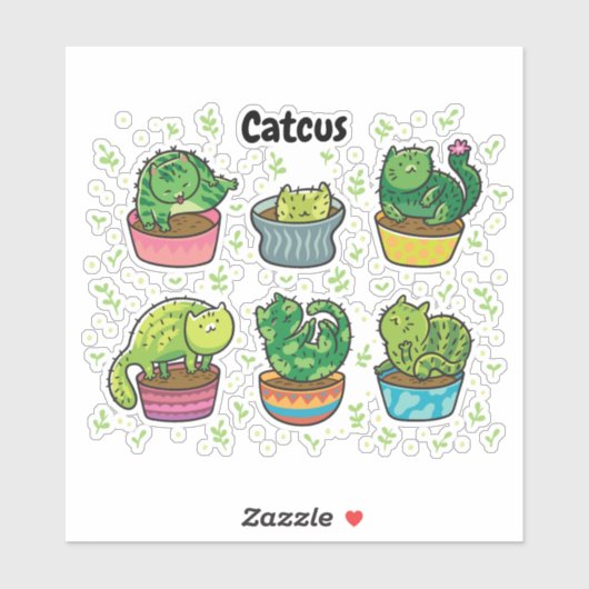 Cute Catcus Sticker (Vel)