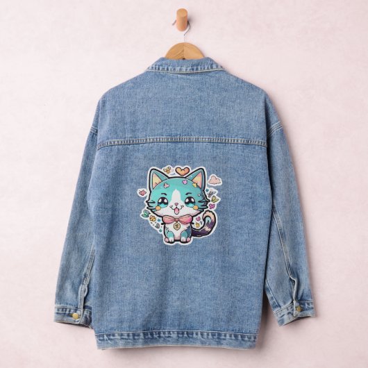 Cute cate denim jacket (Hangar)