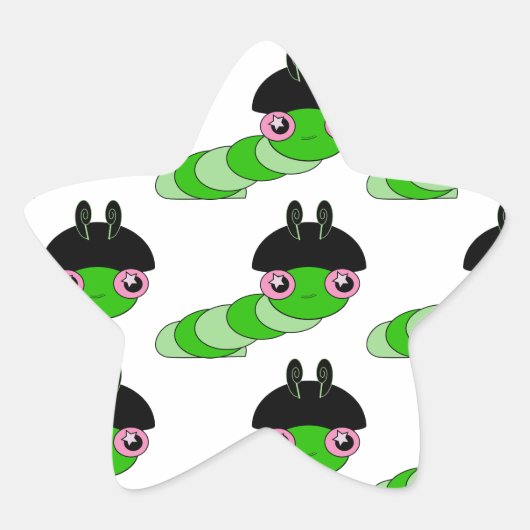 Cute Cateronder Ster Sticker (Voorkant)