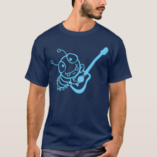 Cute Caterpillar Plays Guitar Bass Party Guitarist T-shirt
