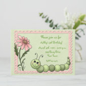 Cute Caterstyle, Daisy, Birthday Invitation Kaart (Staand voorkant)