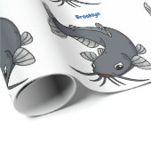 Cute catfish cartoon illustration cadeaupapier (Rol Hoek)