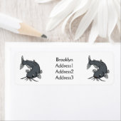 Cute catfish cartoon illustration etiket (Insitu)