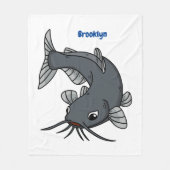 Cute catfish cartoon illustration fleece deken (Voorkant)