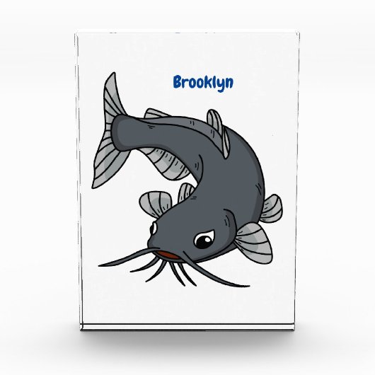 Cute catfish cartoon illustration fotoblokken (Voorkant)