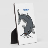 Cute catfish cartoon illustration fotoplaat (Zijkant)