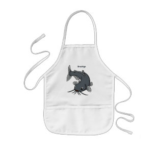 Cute catfish cartoon illustration kinder schort
