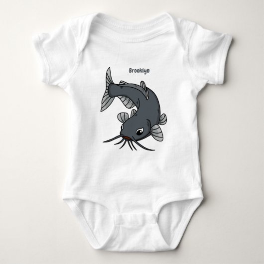 Cute catfish cartoon illustration romper (Voorkant)