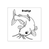 Cute catfish cartoon illustration 	rubberstempel (Afrduk)