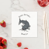 Cute catfish cartoon illustration servet (Insitu)