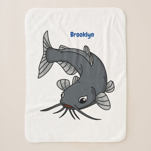 Cute catfish cartoon illustration sherpa deken (Voorkant)