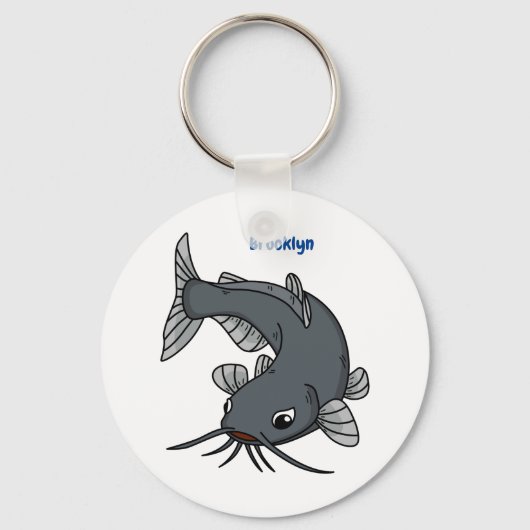 Cute catfish cartoon illustration sleutelhanger (Voorkant)