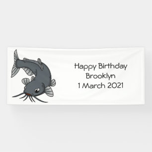 Cute catfish cartoon illustration spandoek