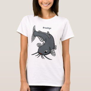 Cute catfish cartoon illustration t-shirt