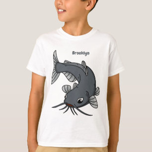 Cute catfish cartoon illustration t-shirt