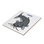Cute catfish cartoon illustration tegeltje (Zijkant)
