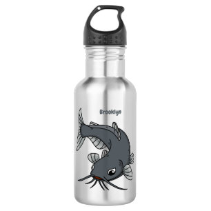 Cute catfish cartoon illustration waterfles