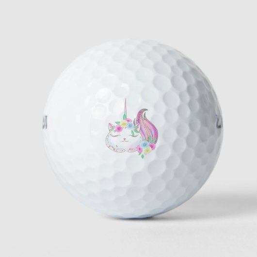 Cute Caticorn Golfballen (Voorkant)