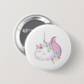 Cute Caticorn Ronde Button 5,7 Cm (Voorkant /achterkant)