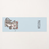 Cute Cats aangepaste naam & kleur yogamat (Achterkant (horizontaal))