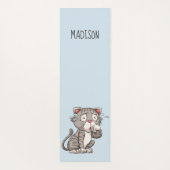 Cute Cats aangepaste naam & kleur yogamat (Achterkant)