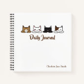 Cute "Cats all in a Row" Notitieboek (Voorkant)
