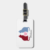 Cute Cats and Heart Personalized Bagagelabel (Voorkant verticaal)