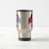 Cute Cats and Heart Personalized Reisbeker (Center)