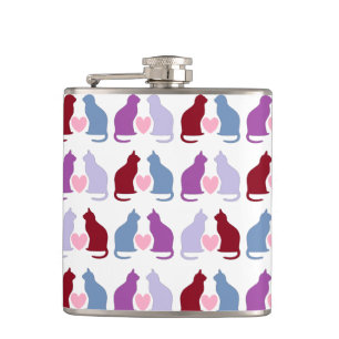 Cute Cats and Hearts Pattern Heupfles