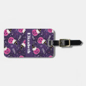 Cute Cats and Pumpkins Halloween Pattern Bagagelabel (Voorkant horizontaal)