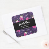 Cute Cats and Pumpkins Halloween Pattern Dank je Vierkante Sticker (Envelop)