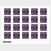 Cute Cats and Pumpkins Halloween Pattern Dank je Vierkante Sticker (Vel)