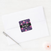 Cute Cats and Pumpkins Halloween Pattern Dank je Vierkante Sticker (Envelop)