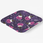 Cute Cats and Pumpkins Halloween Pattern Papieren Bordje (Gebogen)