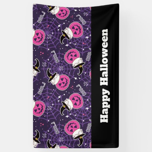 Cute Cats and Pumpkins Halloween Pattern Spandoek (Verticaal)