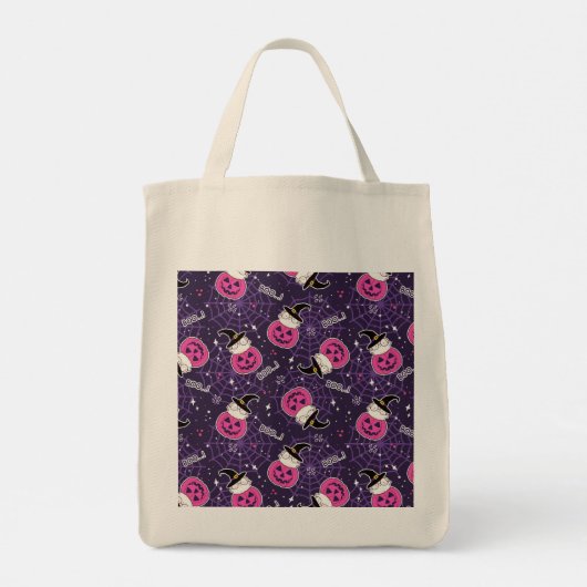 Cute Cats and Pumpkins Halloween Pattern Tote Bag (Achterkant)