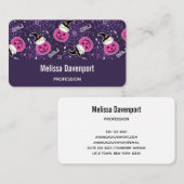 Cute Cats and Pumpkins Halloween Pattern Visitekaartje (Voorkant / Achterkant)