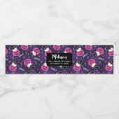 Cute Cats and Pumpkins Halloween Pattern Waterfles Etiket (Enkel label)