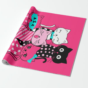 Cute Cats Best Friends Gift Funny Kitten Cat, Kat Cadeaupapier